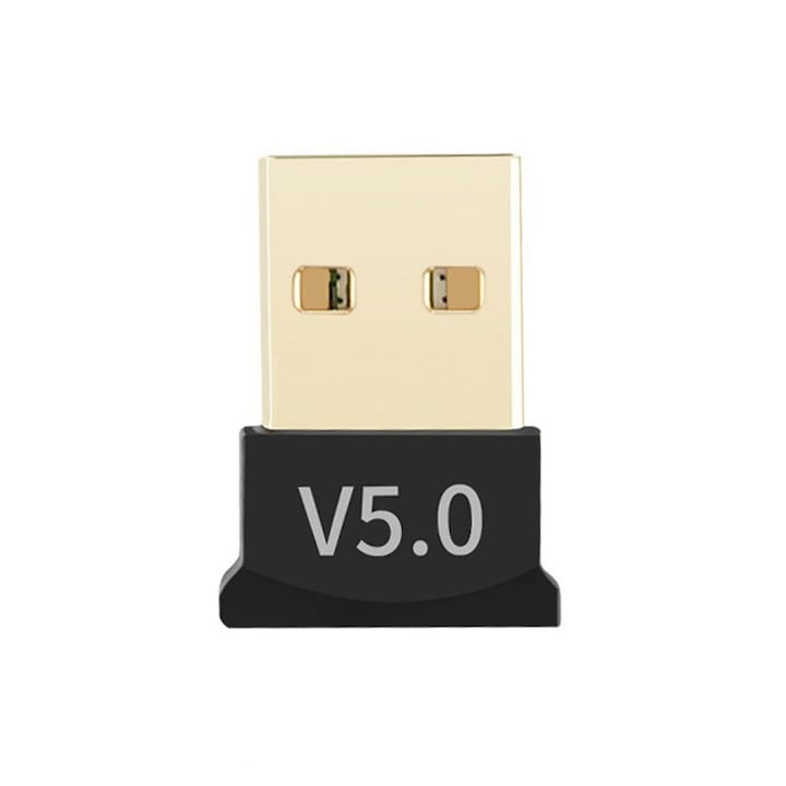 Adaptor wireless pentru PC/Laptop, Bluetooth 5.0, 2.3x1.45x0.53 cm, Negru