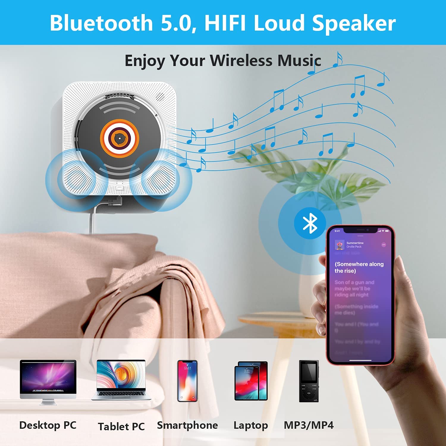 Blaupunkt B 120 RD Tragbarer CD Player Mit Bluetooth