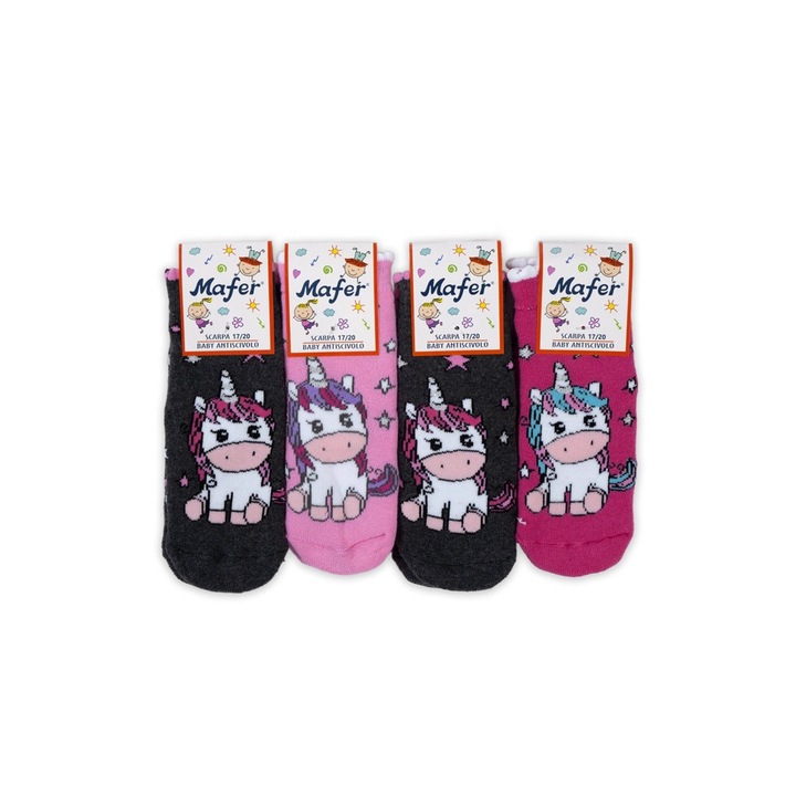 6 db-os csúszásmentes gyerekzokni készlet, Mafer BAN6552, Többszínű