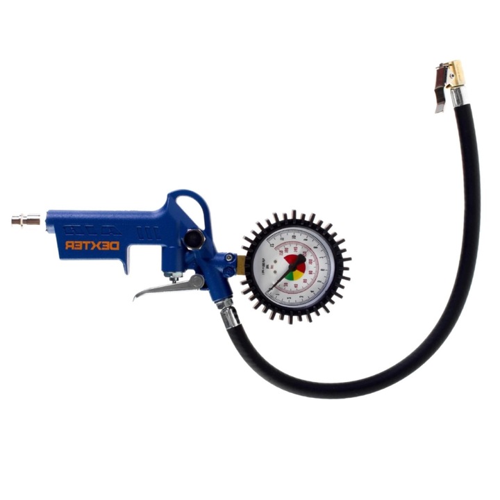 Pistol aer Dexter, aluminiu, cu manometru, 12 bar