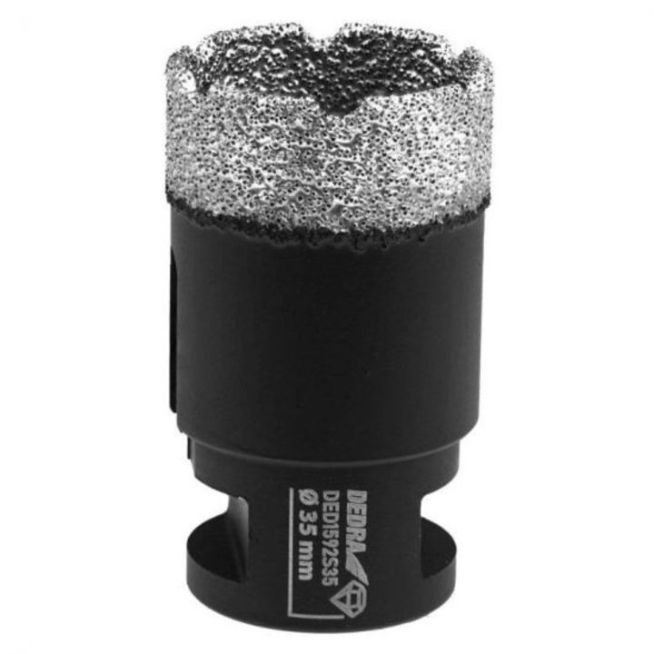 Carota diamantata, vacuum brazed, pentru otel, placi ceramice, sticla, piatra, taiere umeda si uscata, M14, 10 mm, Dedra