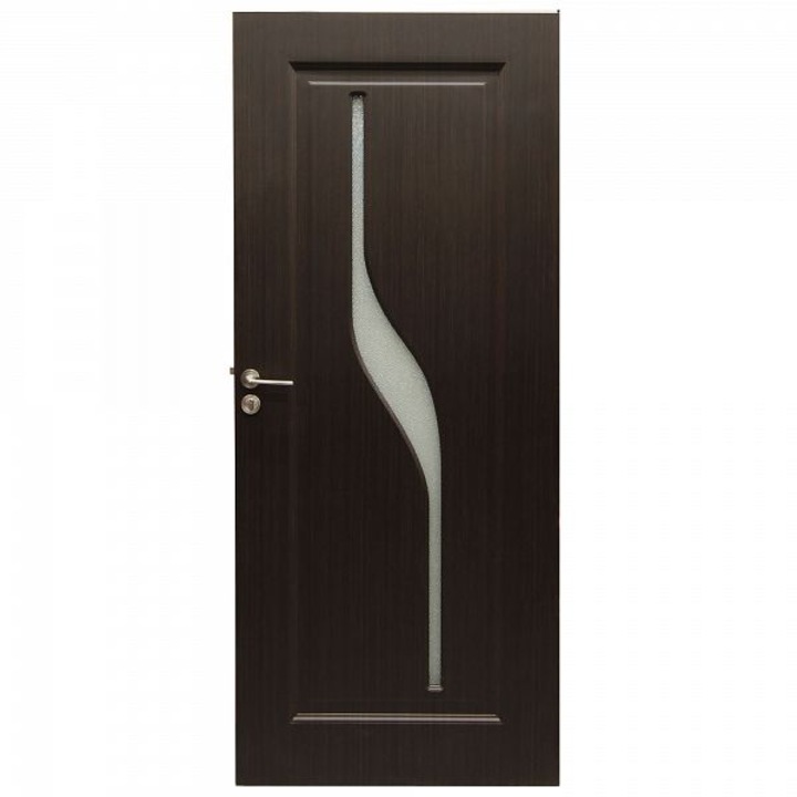 Интериорна дървена врата със стъкло BestImp B03-78-K, лява/дясна, венге, 203 х 78 см, регулируема каса