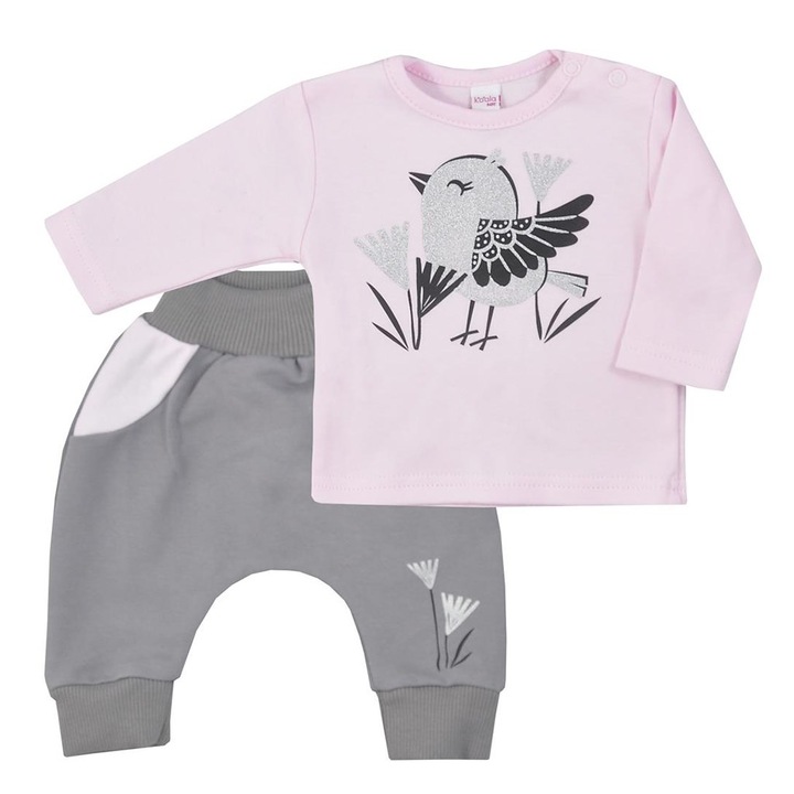 Baba pamut melegítő nadrág és póló Koala Birdy rózsaszín 80-as