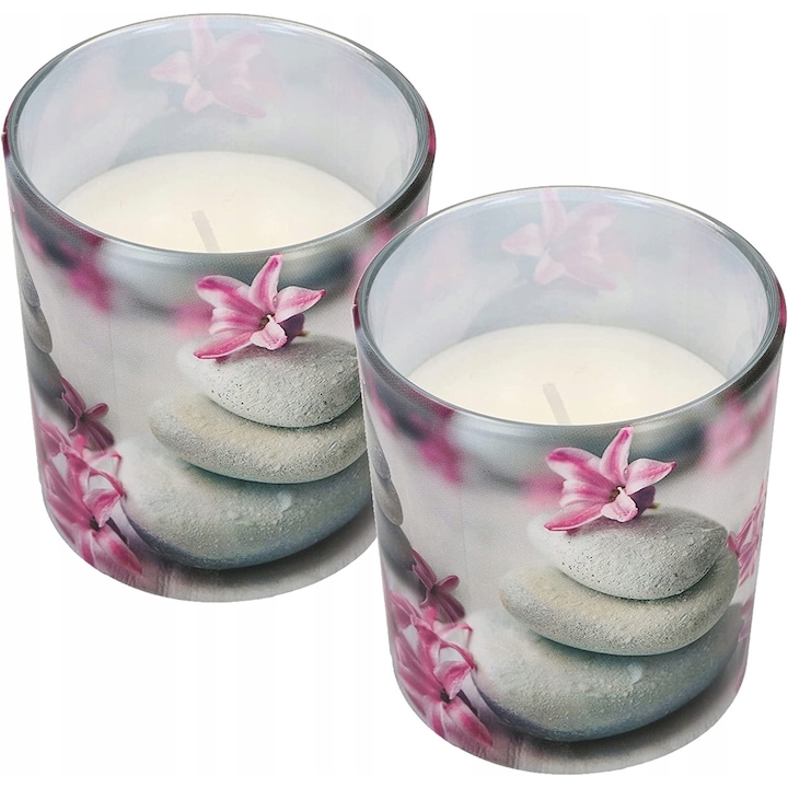 Комплект 2 ароматни свещи Kotarbau, Spa, Бял