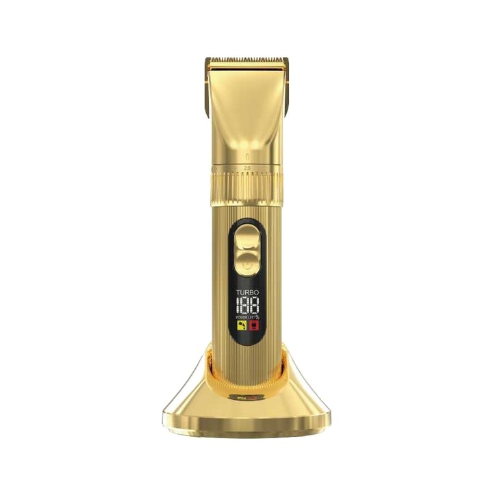 Aparat de tuns, Kemei, Lame otel, Reincarcabil, 8W, Auriu