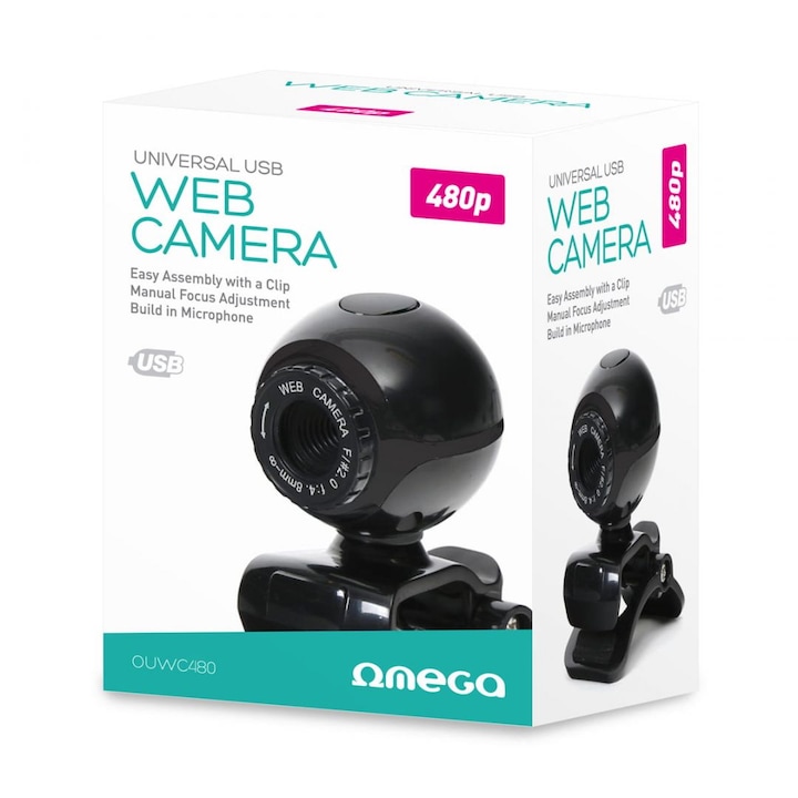 Platinet Omega Webcam C15 Webkamera Fekete, Webkamera