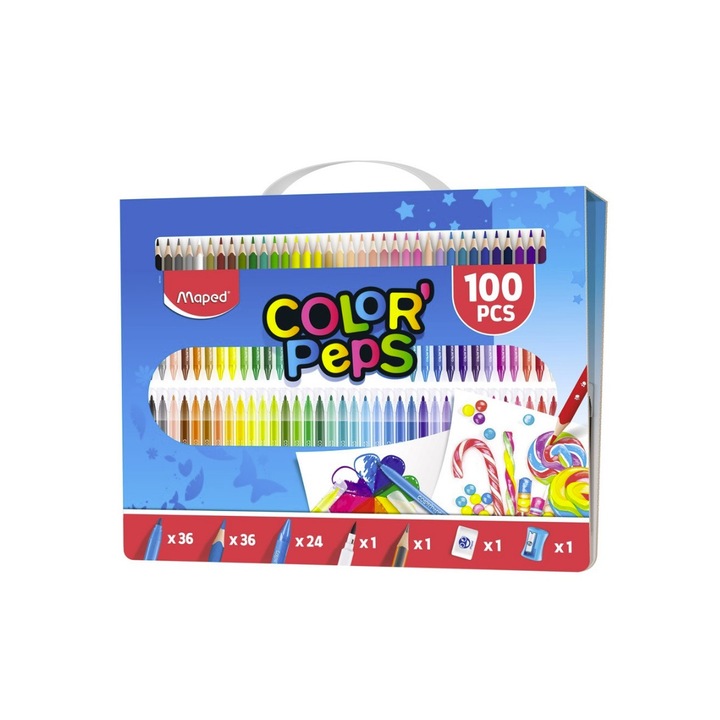 100 db-os rajzeszköz szett, Maped Color peps