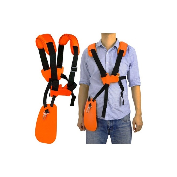 Hám/hordozó heveder fűkaszához, 50-85 cm, fekete-narancs