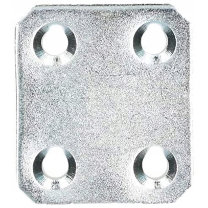 Set 25 de placi de conectare Kotarbau, Perforate, 30 x 34 mm, Otel, Argintiu