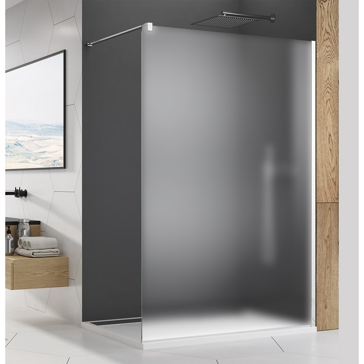 Paravan dus walk-in, Resing, sticla mata securizata, 8 mm, profil aluminiu, 120 x 200 cm