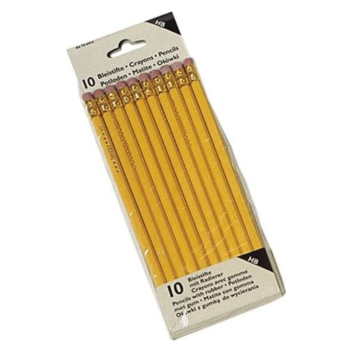 Herlitz Ceruza, HB, radírvégű, 10db