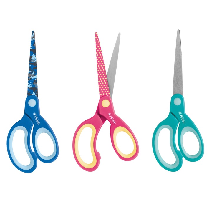 Herlitz Design olló, hegyes, balkezes, 17 cm