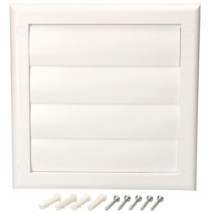 Grila pentru ventilatie, Kotarbau, 190 mm, Alb