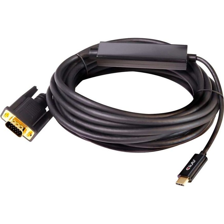 Кабел CLUB 3D CAC-1512, USB-C към VGA, 5m