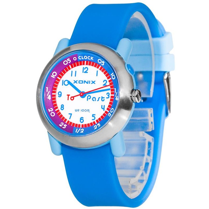 Ceas analog Xonix, pentru fete, iluminat de fundal, WR 100m, Albastru