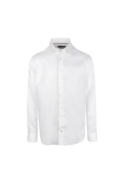 Tommy Hilfiger normál szabású ing hosszú ujjú, gombos záródású és pólógallérral, fehér, 43R