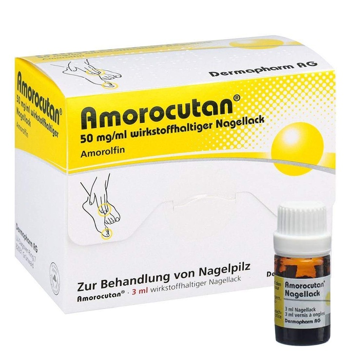 Lac Medicinal, Dermapharm, Amorocutan, Anti-Fungic impotriva Ciupercii Unghiei, 3ml
