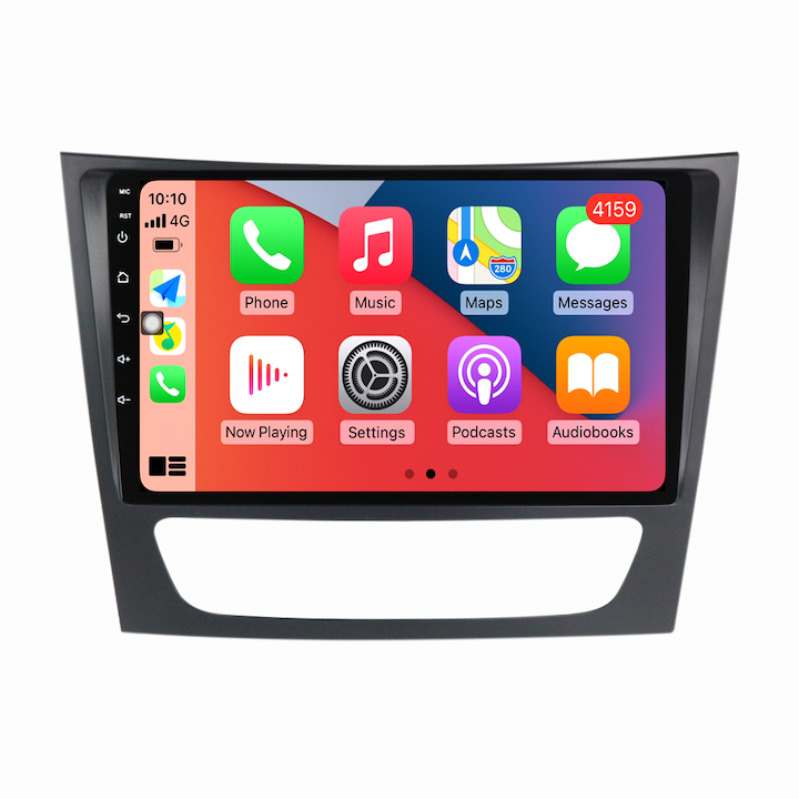 Навигация Mercedes E Class W211 CLS W219 от 2002-2010, NAVIGPS, 4GB RAM и 64GB ROM, 9 инча QLED дисплей, Wireless Carplay и Android Auto, Octacore процесор, 4G sim слот, DSP звук, Камера за заден ход, Bluetooth, USB, Wi Fi , радио
