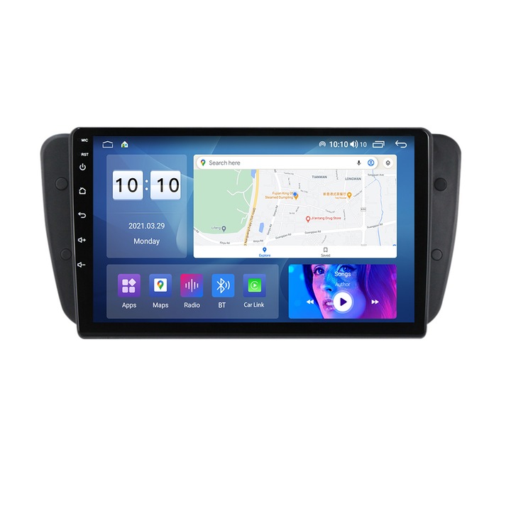 Navigatie Seat Ibiza din 2009 - 2013, 8 GB RAM si 128 GB ROM, Slot Sim 5G, Procesor Octa Core, Carplay integrat, Procesor Sunet Digital DSP, Android, Aplicatii, Usb, Wi Fi, Bluetooth