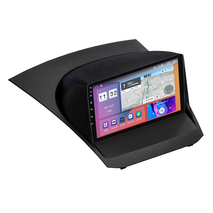 Navigációs Ford Fiesta 2009-2017, 8 GB RAM és 128 GB ROM, 5G Sim Slot, nyolcmagos processzor, integrált Carplay, DSP digitális hangprocesszor, Android, alkalmazások, USB, Wi Fi, Bluetooth