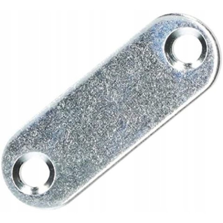 Set 50 de placi de conectare Kotarbau, Perforate, 42 x 14.5 mm, Otel, Argintiu