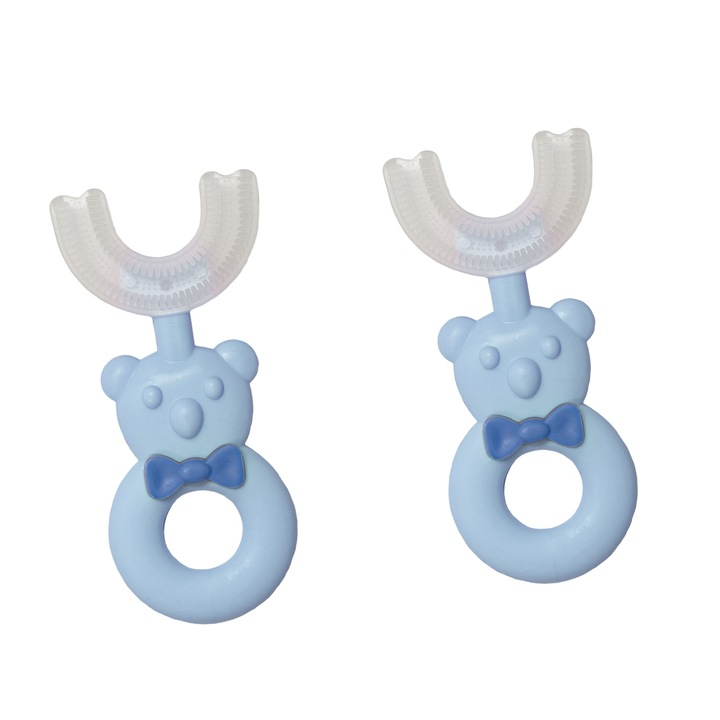 Set 2 Periute de Dinti, U-shape, pentru Copii 6-12 ani, Naimeed D4368, Albastru