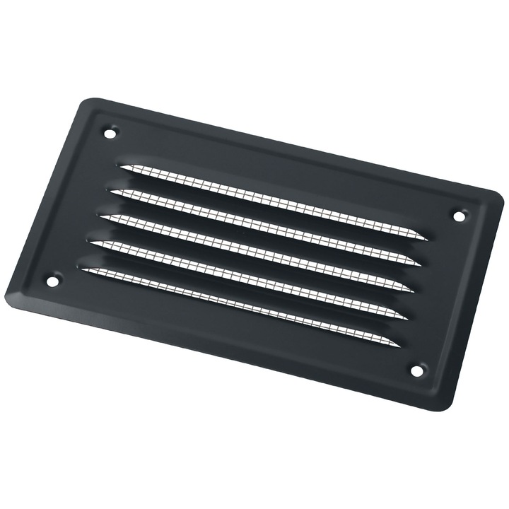 Grila pentru ventilatie, Kotarbau, Metal, 165mm, Grafit