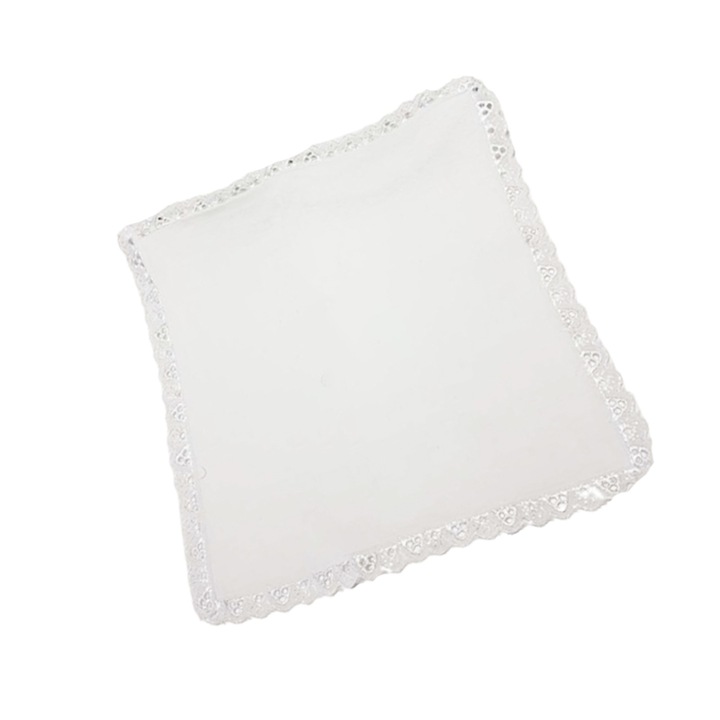 Elegáns keresztelő zsebkendő Mini Junior BTSS-3, Fehér
