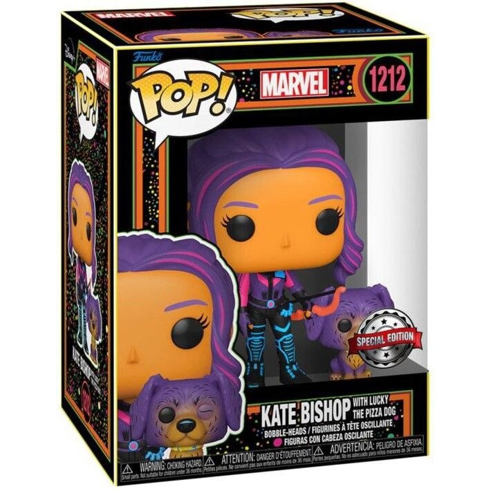 Figurina Funko POP! Marvel Blacklight - Kate Bishop with Lucky the