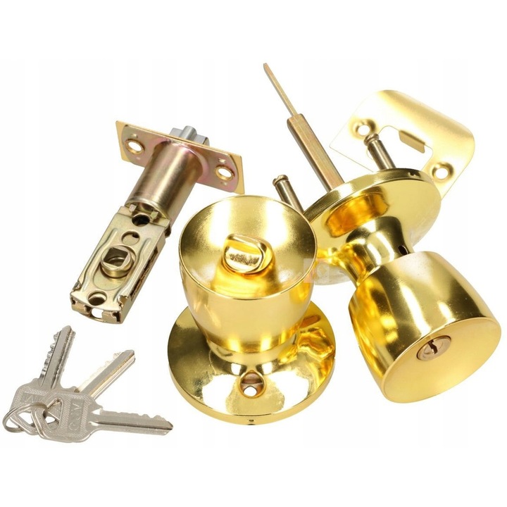 Maner usa tip buton, Kotarbau, Metal, 65 mm, Auriu