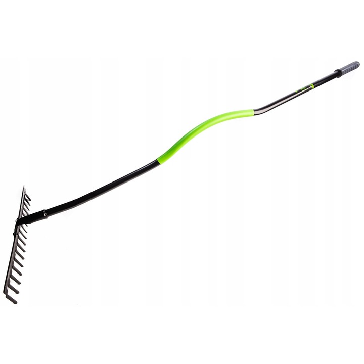 Гребло Kotarbau, Извита дръжка, Метал, Черен / Зелен, 16 зъба