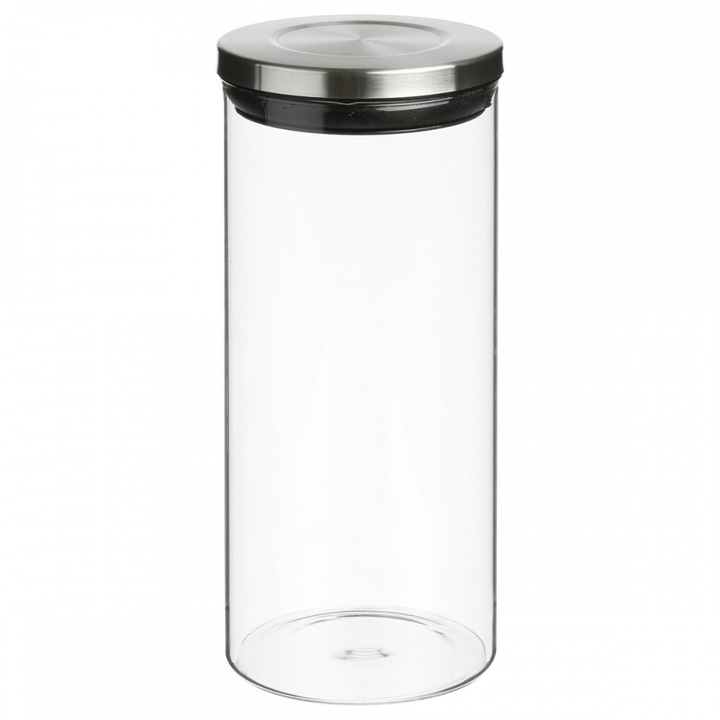 Hermet tárolóedény, üveg, 1,3 literes, 10x22 cm