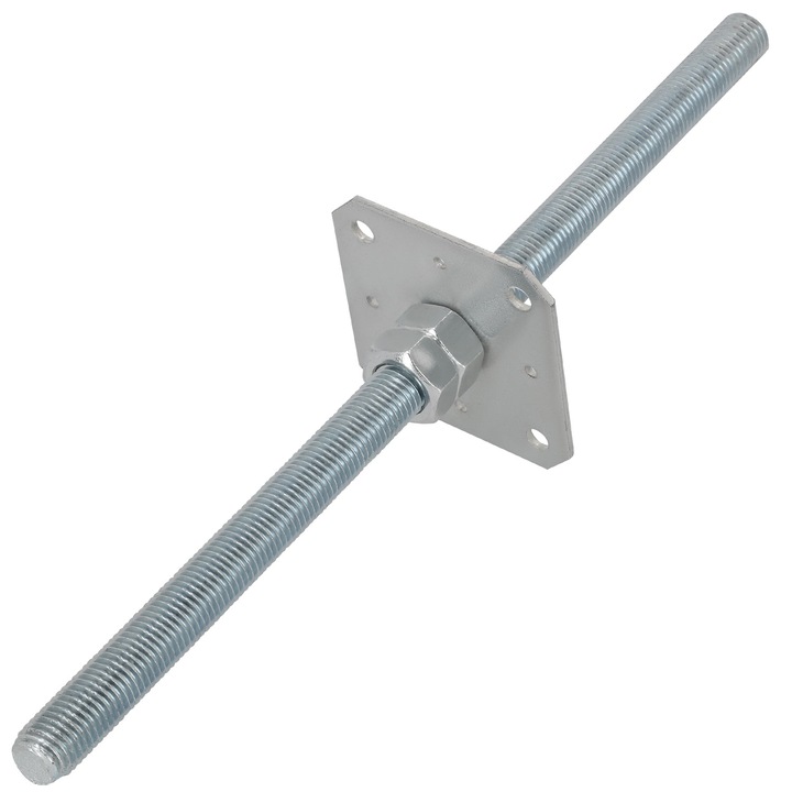 suport pentru stalp Kotarbau, Reglabil, Insurubabil, Pentru fixare, 110 x 110 x 500 mm, Otel, Argintiu