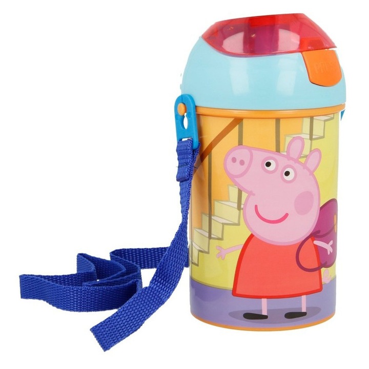 Sticla plastic pentru apa, sport, Peppa Pig 450 ml Multicolor 450 ml