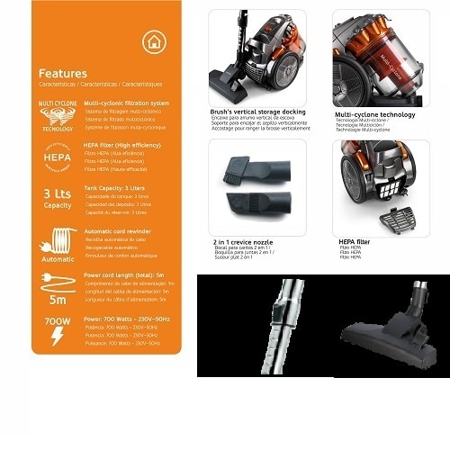 Extractor Haeger Max Cyclon 3 L 700W