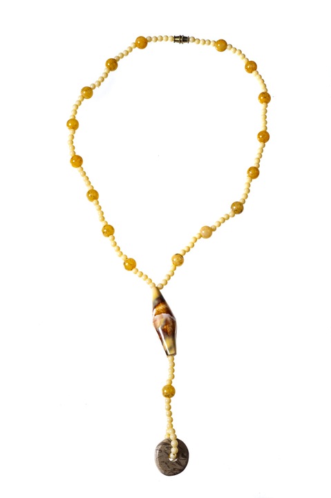 Nyaklánc, Gloria Maris, Shell489245 Bézs/fehér, 44 cm