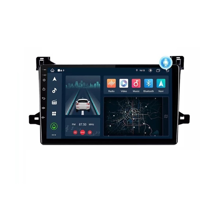 Navigatie Toyota Prius din 2015 - 2020, 8 GB RAM si 128 GB ROM, Slot Sim 5G, Procesor Octa Core, Carplay integrat, Procesor Sunet Digital DSP, Android, Aplicatii, Usb, Wi Fi, Bluetooth