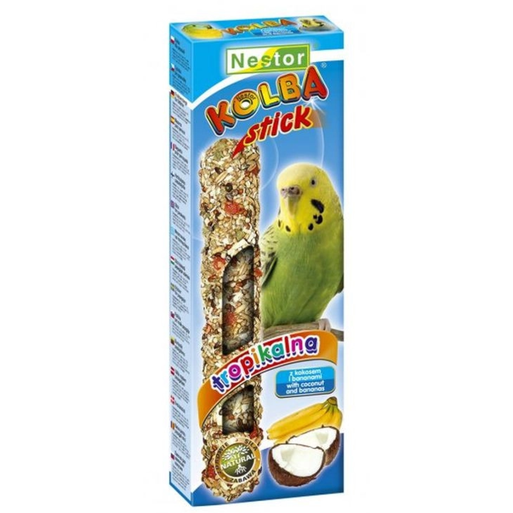 Стик за папагали Nestor, С тропически плодове, 10x85 гр