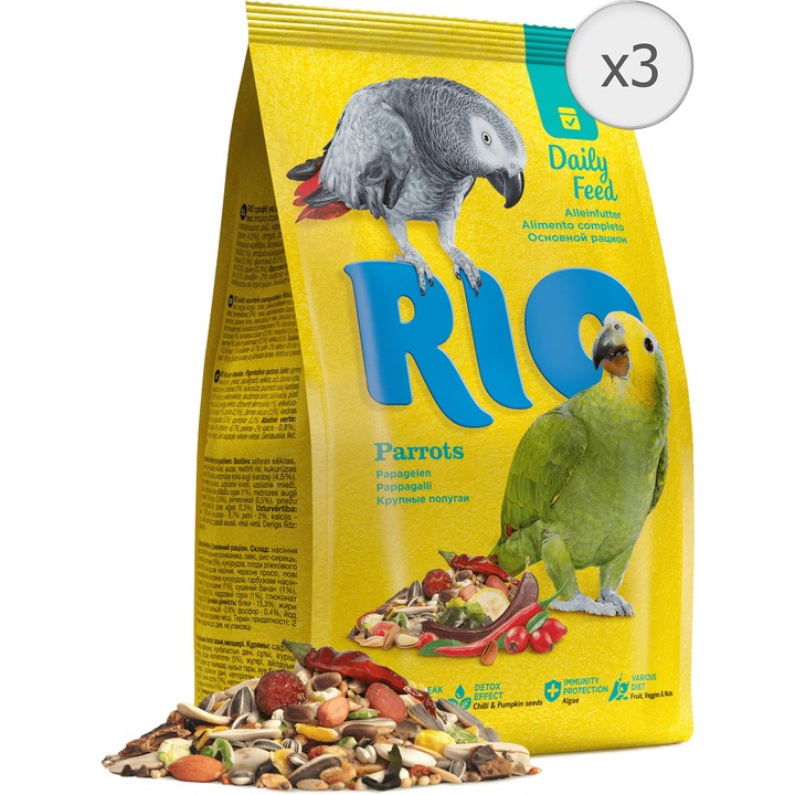 Hrana completa pentru papagali, Mealberry Rio, 3x500g