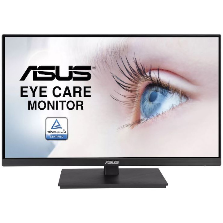 Monitor Eye Care ASUS VA24EQSB, 23.8", Full HD, IPS, Rama ingusta, 75Hz, Adaptive-Sync, Low Blue Light, Flicker Free, Design ergonomic, Montare pe perete