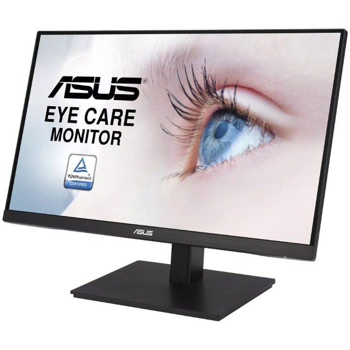 Monitor Eye Care ASUS VA24EQSB, 23.8", Full HD, IPS, Rama ingusta, 75Hz, Adaptive-Sync, Low Blue Light, Flicker Free, Design ergonomic, Montare pe perete
