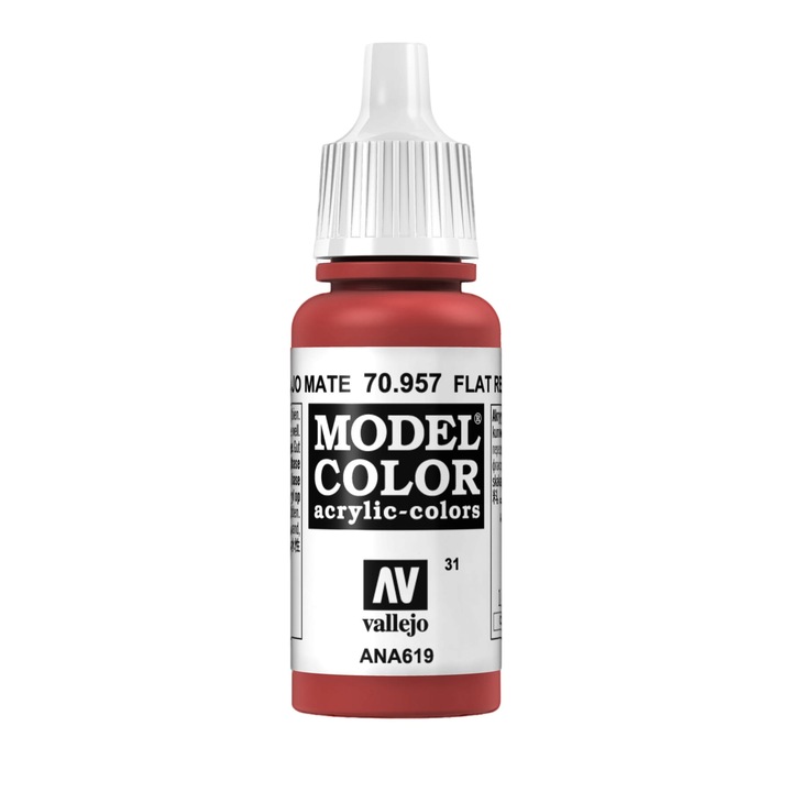 Akril festék, Vallejo, 031, 17 ml, Sötétvörös