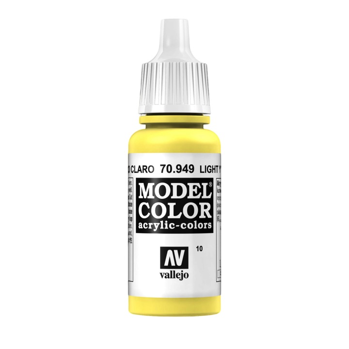 Akril festék, Vallejo, 010, 17 ml, Világossárga