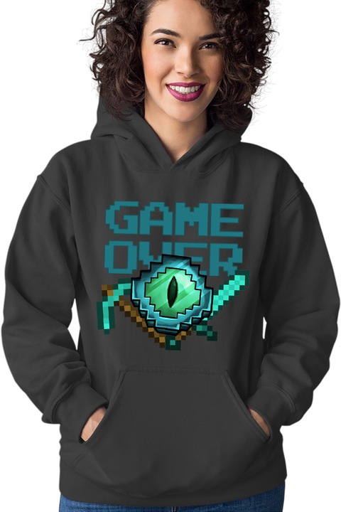 Hanorac Femei Minecraft Game Over Diamond Tools, negru, marime XL