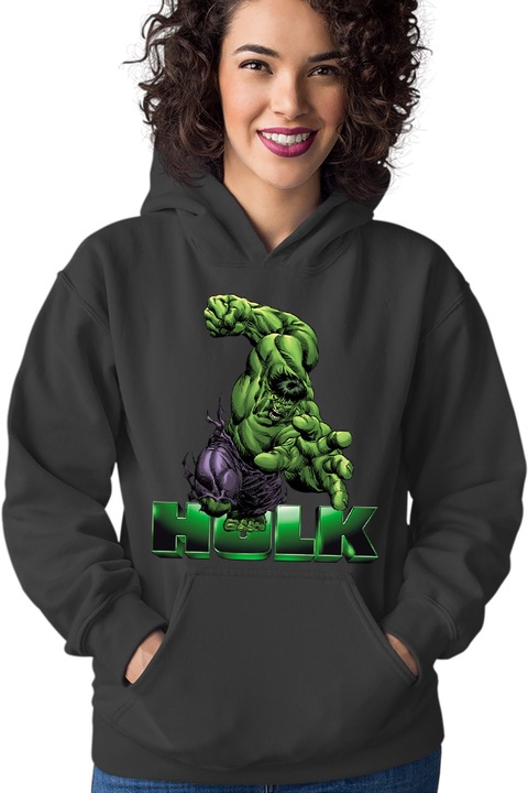Hanorac Femei Hulk Marvel Comics Stan Lee The Incredible, negru, marime M
