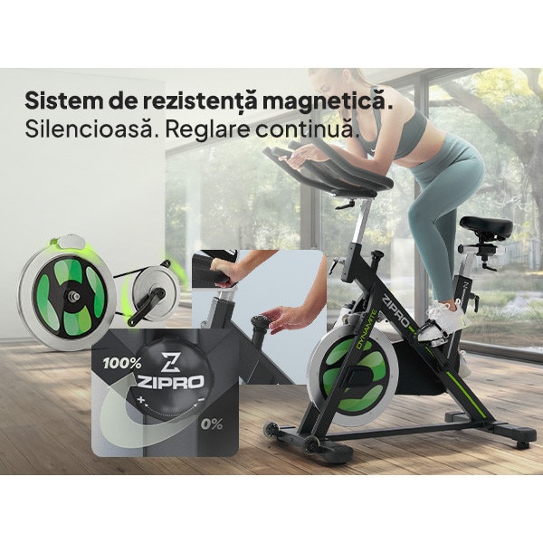 Bicicleta fitness Indoor Cycling Zipro Dynamite, Volanta 20kg