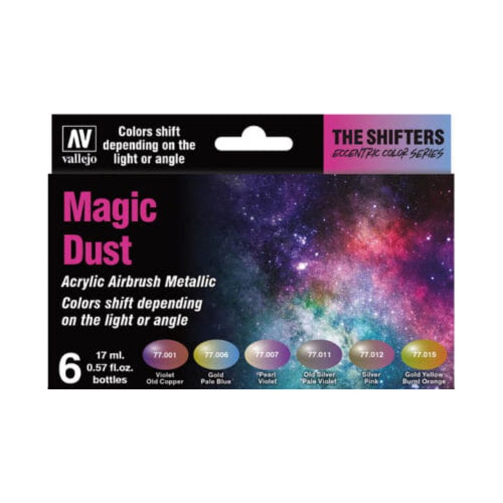 Akril festékkészlet, Vallejo, The Shifters Magic Dust, 6x17 ml, Többszínű