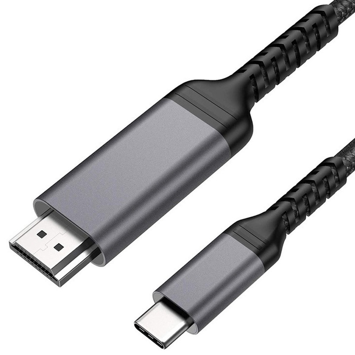 Cablu video, CeruleTree, HDMI/USB-C, 4K, 2m, Gri