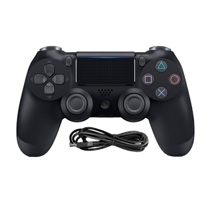 Wireless Wired Kontroller, PS4/PC-hez, USB-kábel, fekete