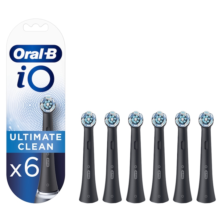 Oral-B iO Ultimate Clean fogkefefej, XL Pack, 6 db, fekete